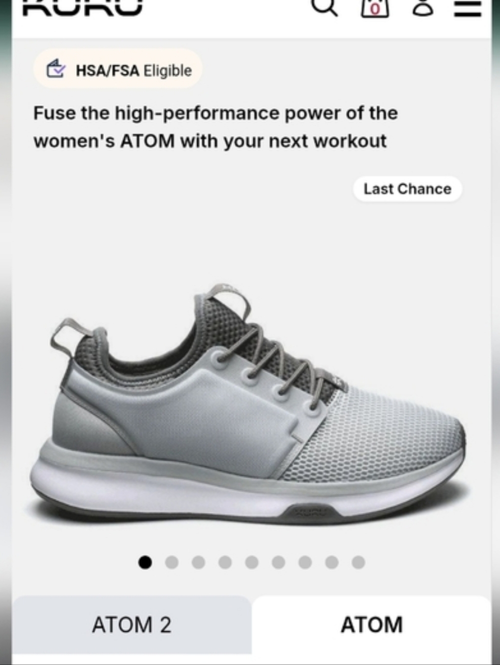 KURU Atom Gray Athletic Running Tennis Shoe Walk Jog Footwear Sneaker Women 6.5 - Picture 11 of 12